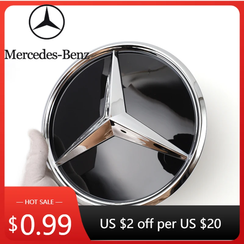

Горячая автомобильная наклейка для Mercedes Benz A B C E S R SL ML GL GLA GLK Серебристая и черная эмблема Световая передняя решетка автомобиля с подсветкой логотипа S