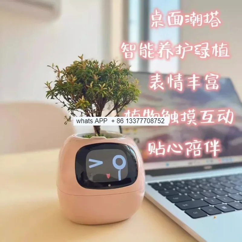 Ivy Smart Plant Cute Pet Machine Smart Flower Pot Table with Trendy Black Technology Good Product Creative Gift