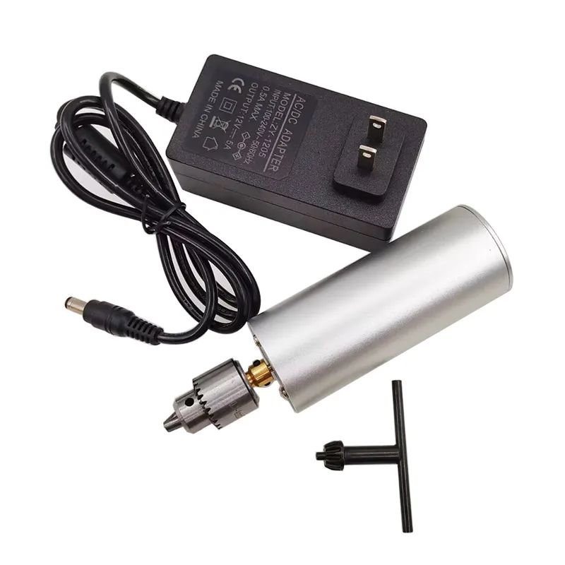 Imagem -02 - Pequeno Conjunto de Broca Elétrica com Alto Torque dc Motor Faça Você Mesmo Grinder Metal Alumínio Shel Compatível com 12v5a Power Adapter Rs555