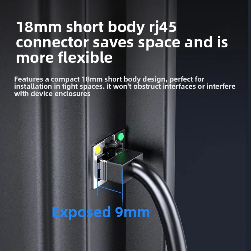 1pcs Cat6a Patch Cord Rj45 Connectors Ethernet Cable Lan Cable Black UTP Short Boot Network Patch Cord for Laptop Router Cable