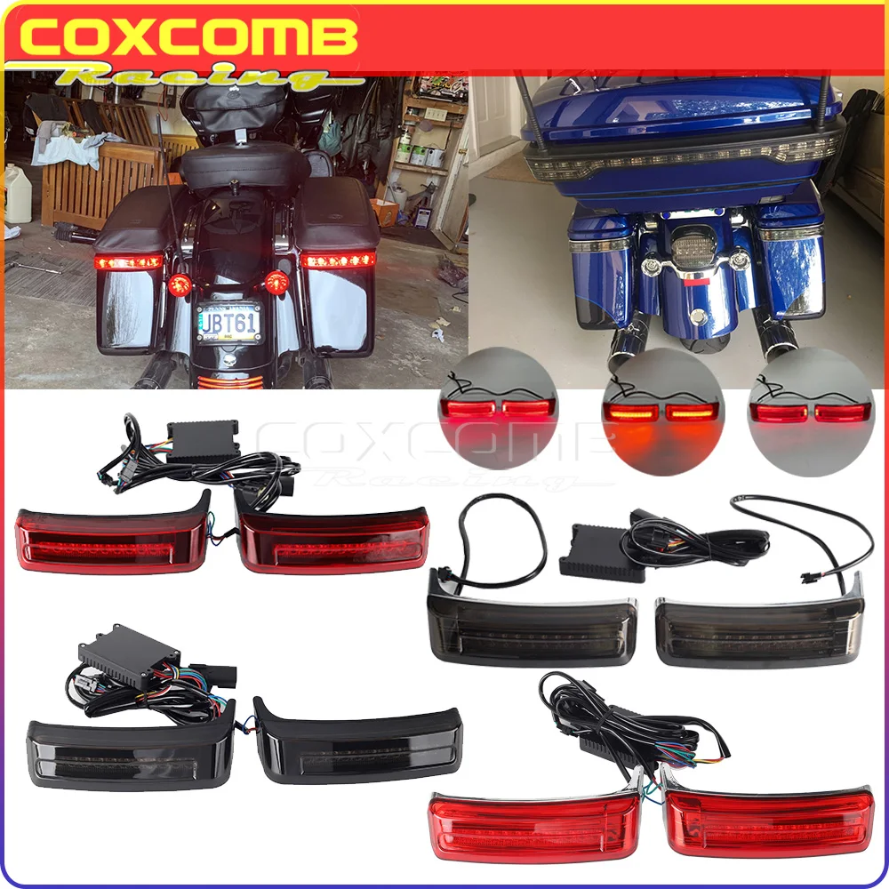 

Motorcycle Saddlebag Running Light Turn Signal Lights Brake Lamp LED Taillight For Harley Touring FLHT FLHR FLHXS CVO 2014-2022