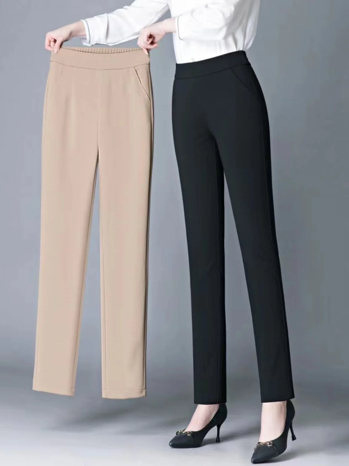 Leggings de tendencia para mujer con rayas efecto acampanado sastrería trasero elegante aspecto Push Up ropa de gimnasio pantalones blancos pantalones de Fitness