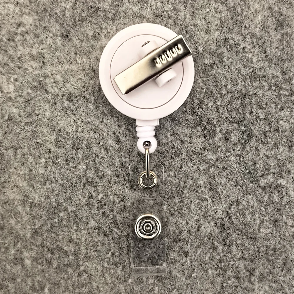 Pure Color Badge Reel Nurse Workers Enfermera ID Holder Girl Boy Retractable Name Card Holder Accessory