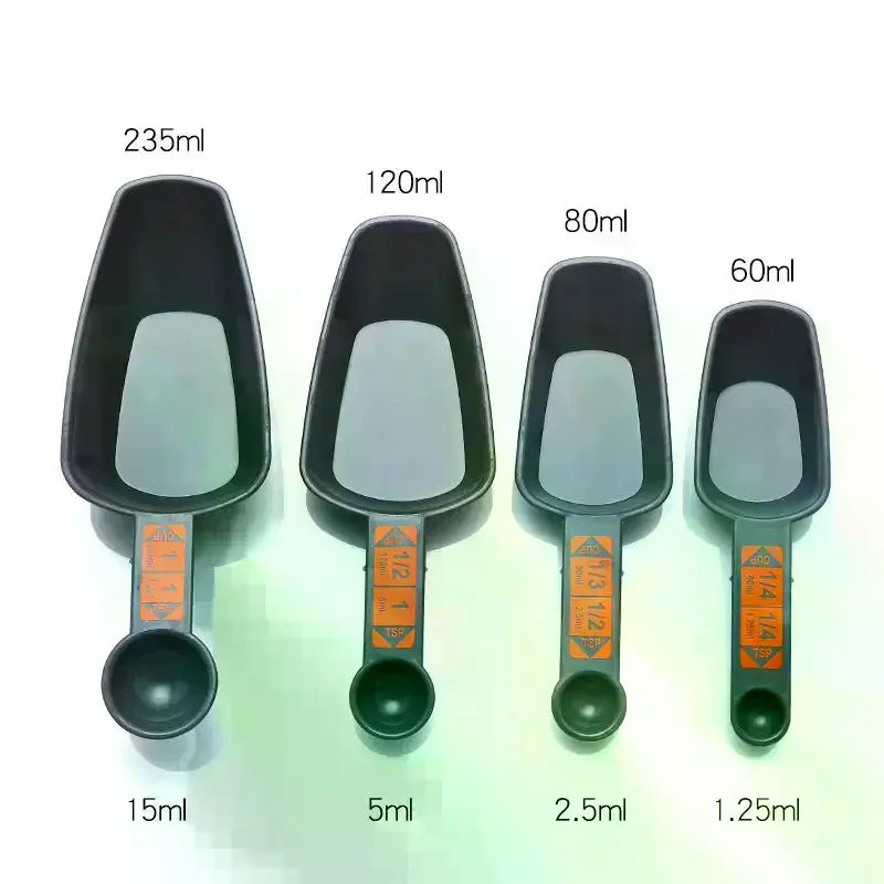 4Pcs/Set PP Plastic Measuring Spoons With Scale 1/4 Cup To 1 Cup Coffee Measuring Scoops Baking Cooking Kitchen Home Tool