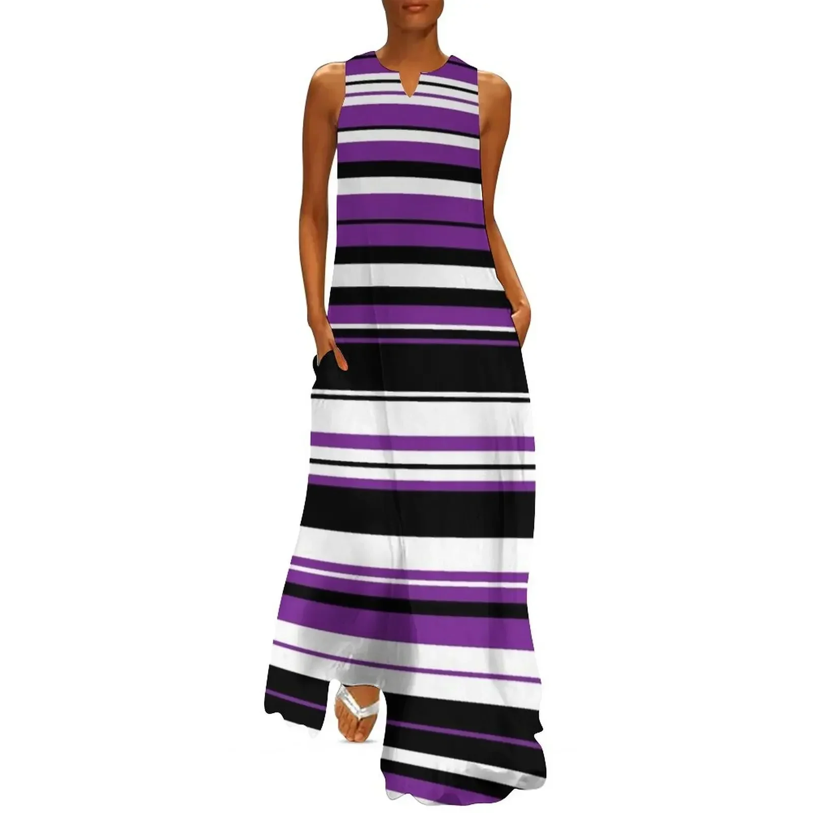 

Labrys Lesbian Pride Flag Colors Long Dress elegant guest wedding dress purple dress wedding dresses for parties