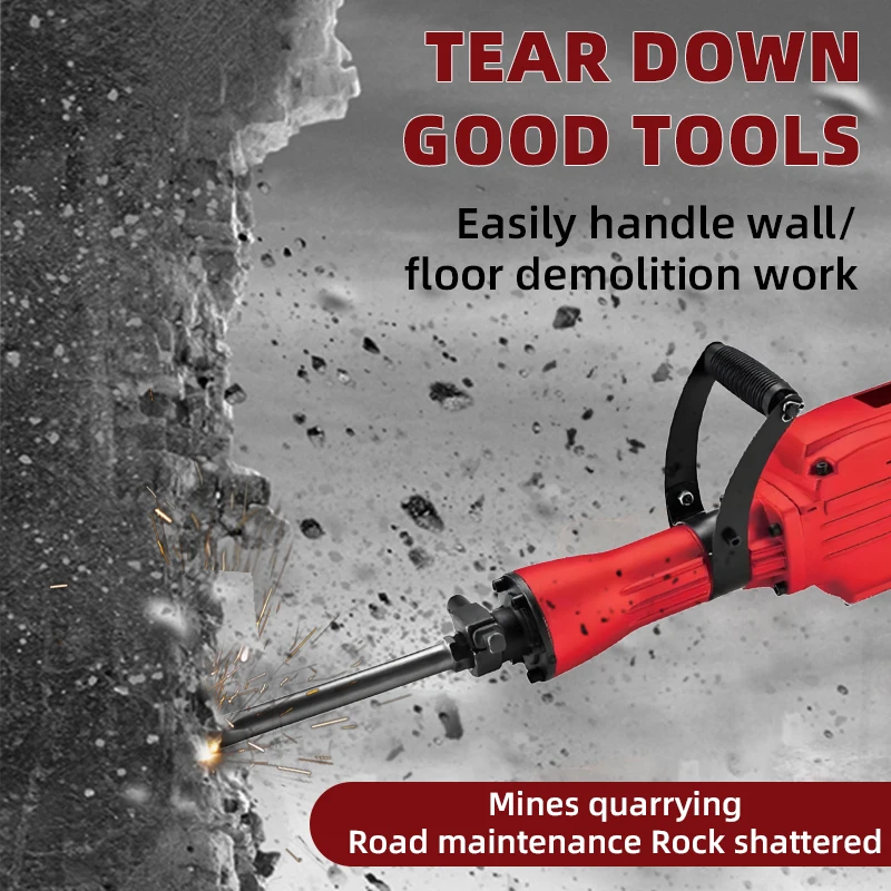 Electric Pickaxe Heavy-duty Handheld High-power Professional Demolition Industrial Grade Wall Demolition Steel Reinforcement