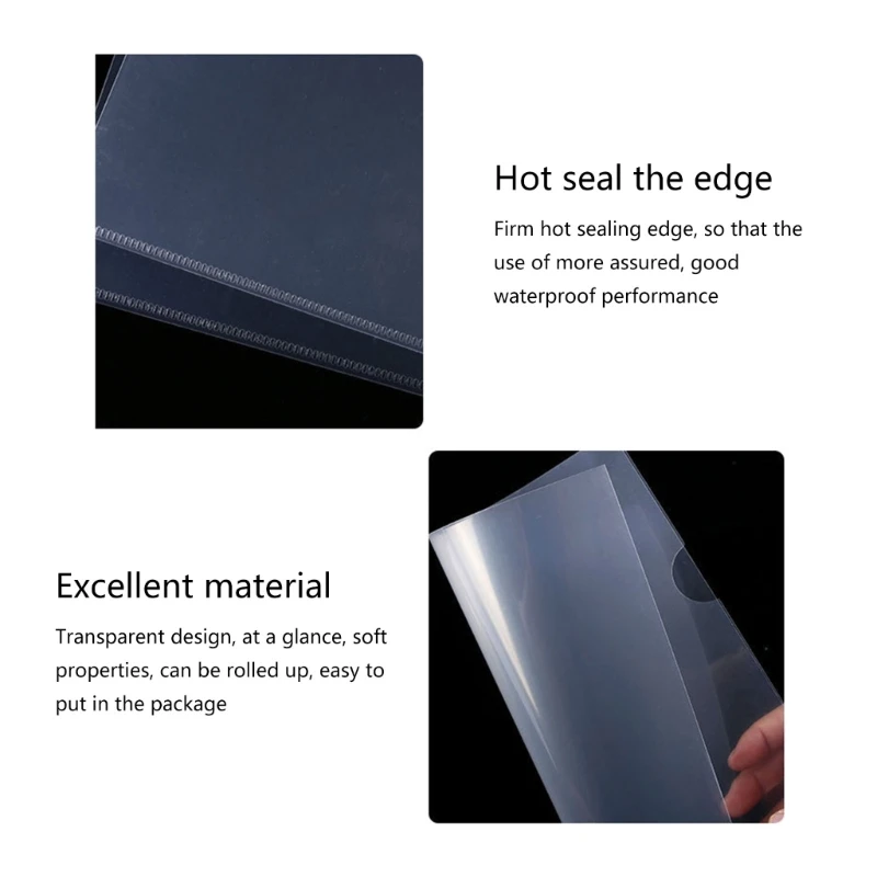 Pasta plástico transparente Pasta documentos transparente 12,2"×8,7" para material escritório escolar