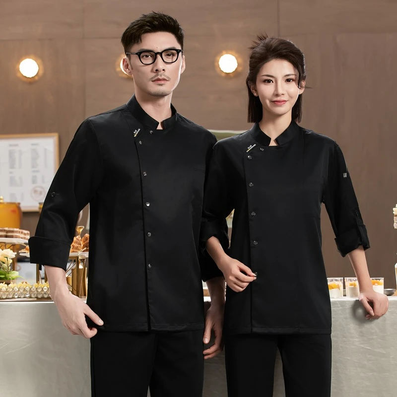 Kurtka kucharska hotelowa, fartuch, odzież, restauracja, biała, długi rękaw, uniform kucharski, koszulka kucharska, uniform roboczy piekarza, kelner, damski, logo