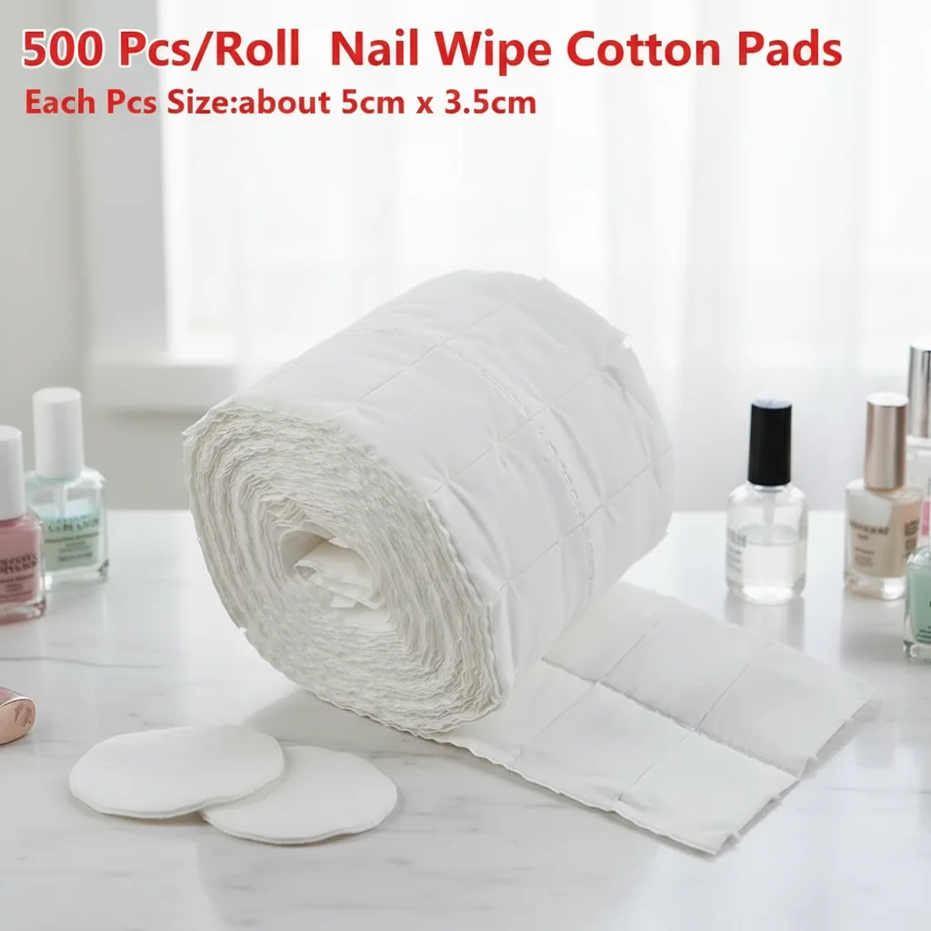 500개 네일 폴리쉬 젤 리무버 와이프 패드 부드러운 흰색 면 종이 청소 도구