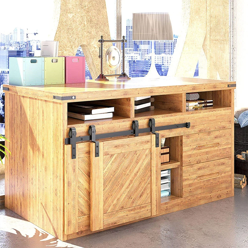 Imagem -03 - Wjgj Bypass Mini Kit de Ferragem de Armário Porta do Celeiro Sistema de Gancho de Porta Deslizante para Porta Dupla 24in60inch