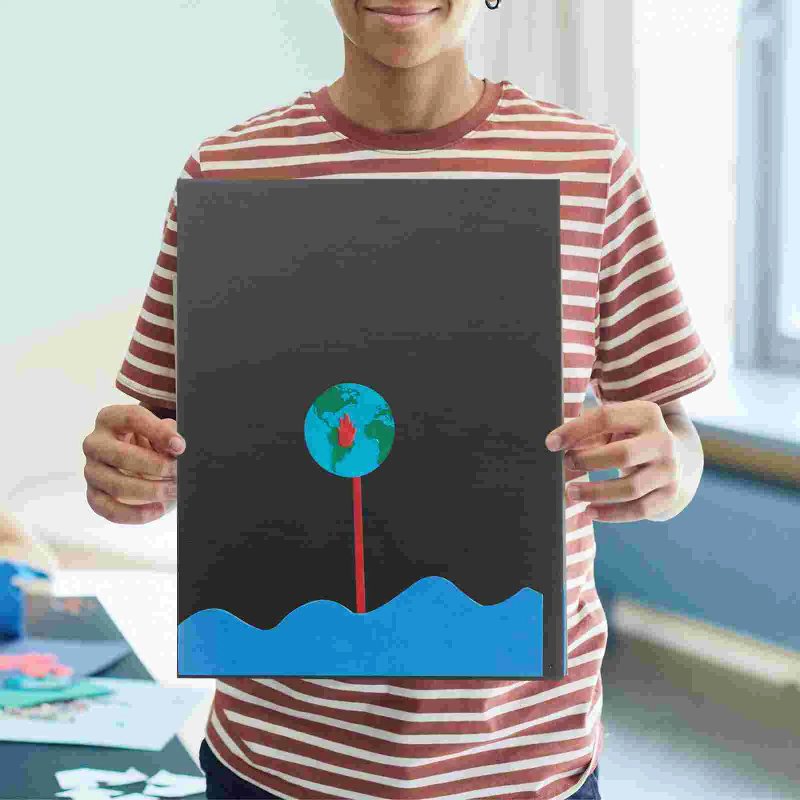 10 Pcs Black Foam Board Blank Thick Poster Craft Handmade Boards Backing Plate Project DIY Foams Blue for Projects