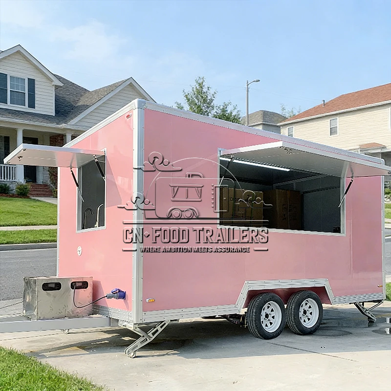 

CN Food Trailer Custom Mobile Crepes Cart with Beverage Bar and Full Kitchen for Street Vending Events Fast Food Trailer