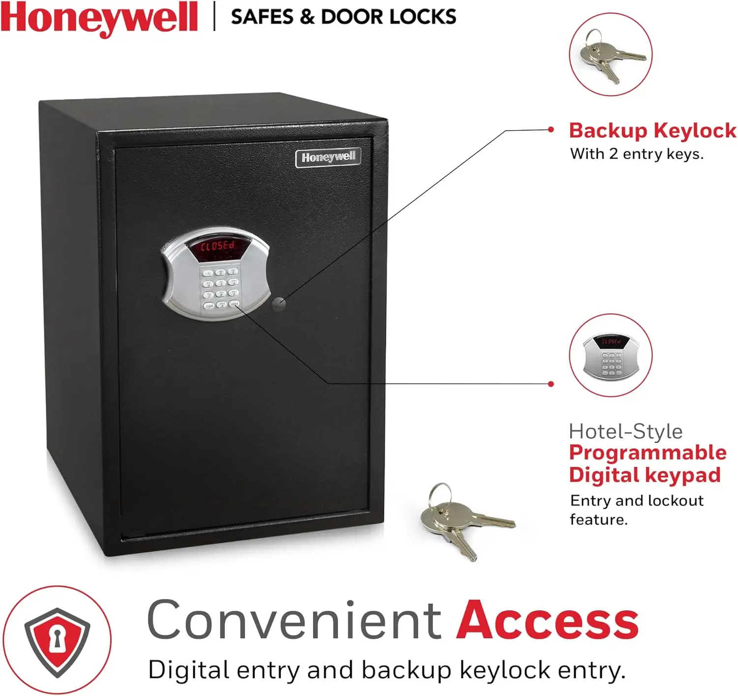Safes & Door Locks - Heavy Duty Large Safe Box with Digital Lock - Steel Security Personal Safe with LED Display - Home Safe Box