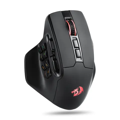 Redragon M811 PRO Kabellose MMO-Gaming-Maus, RGB-Gamer-Maus mit 15 programmierbaren Tasten, 10-seitige Makrotasten