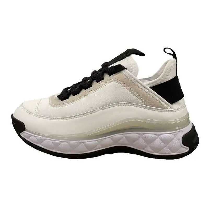 2024 New Dad Shoes Women\'s Sports Shoes Inner Height Increase Air Cushion Shoes Color Matching Versatile Casual White Shoes