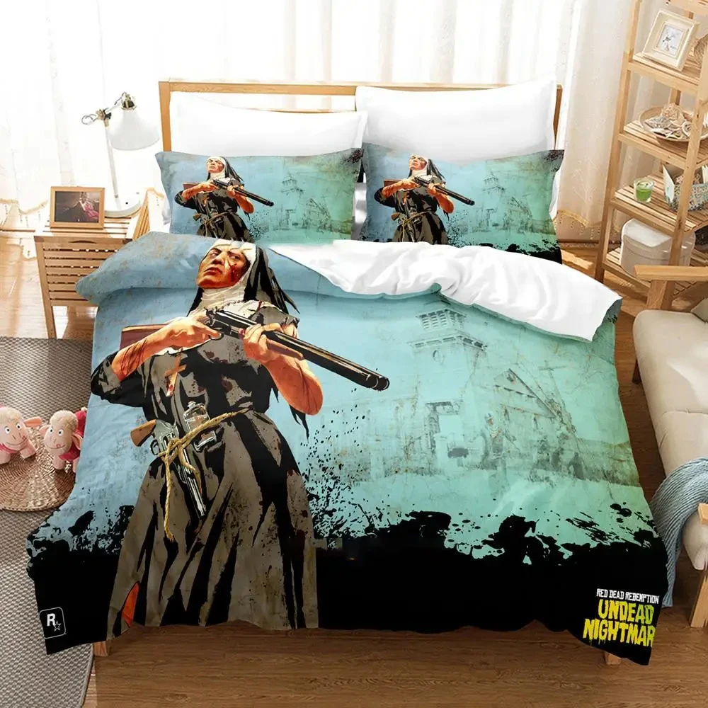 3D Print Game Red Dead Redemption 2_3pcs Bedding Sets Duvet Cover Set With Pillowcase Twin Full Queen King Bedclothes Bed Linen