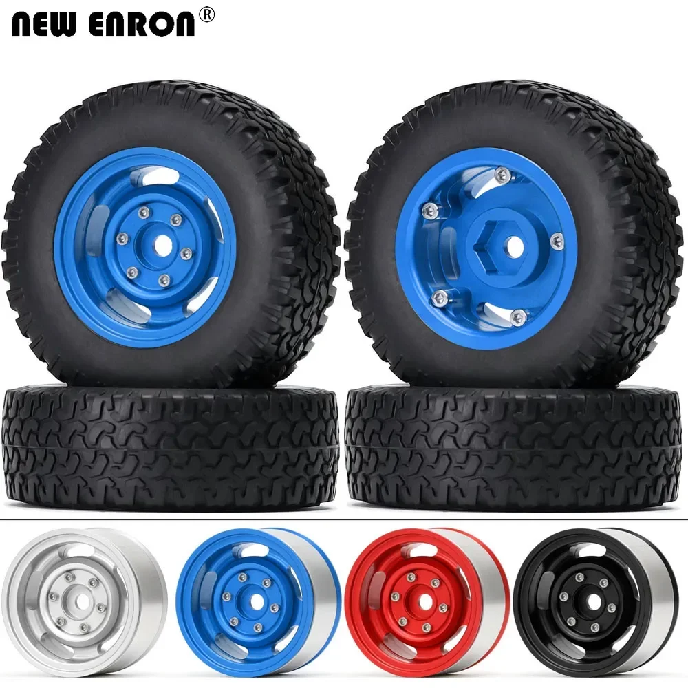 

1.55 inch Aluminium Alloy CNC 78*25mm Beadlock Rims Hub & Rubber Tire Tyres for 1/10 Axial 90069 LC70 D90 MN CC01 MST