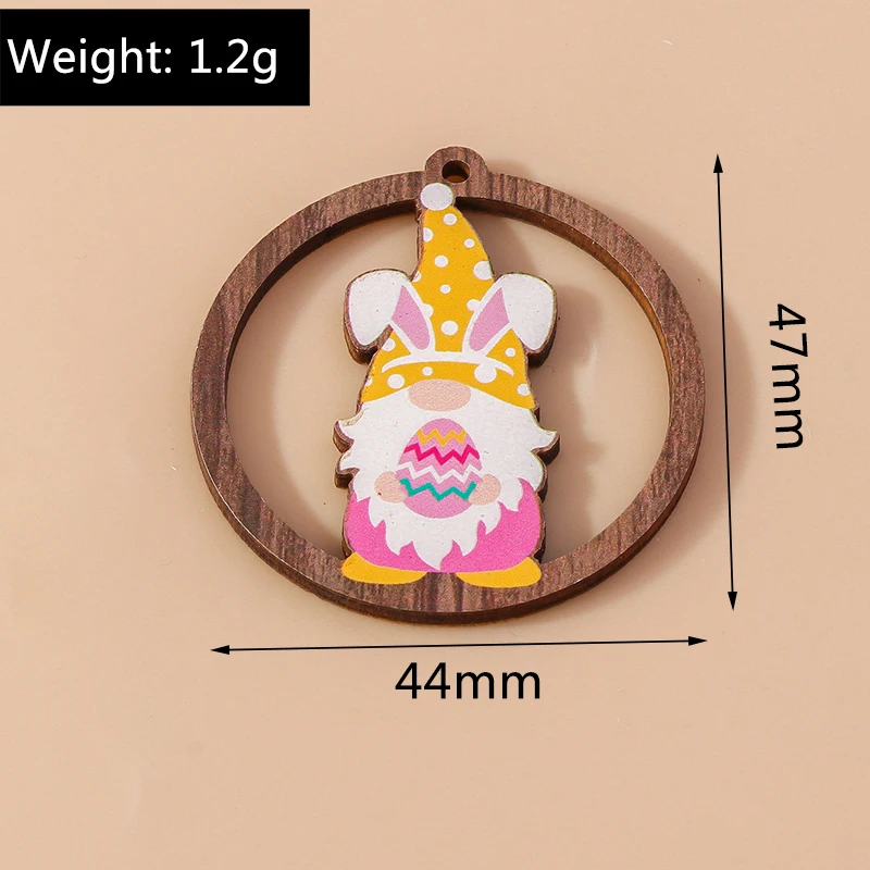 Leslie 10 Stück bunte Cartoon-Kaninchen-Osterei-Anhänger für die Schmuckherstellung, Frohe Ostern, Hasen-Anhänger, DIY-Halsketten, Ohrringe – Detail 4