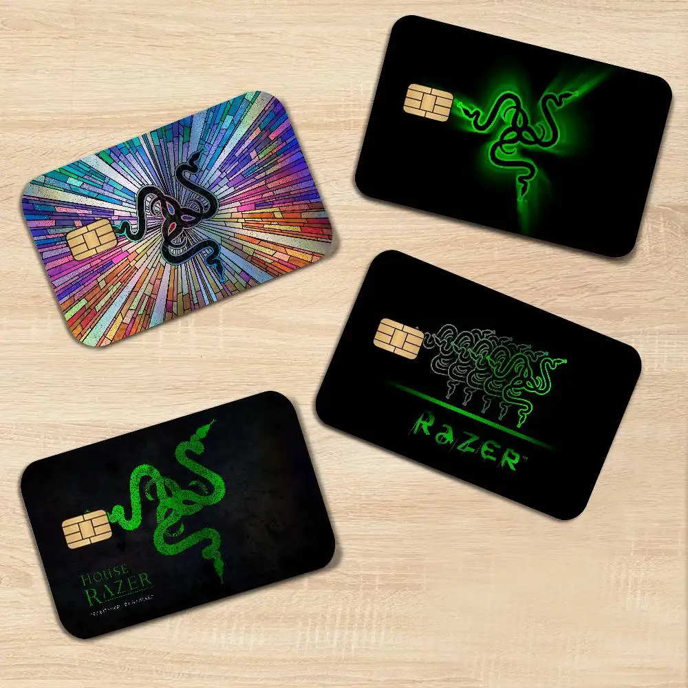 Popular Game R-razer logo Trendy Laser Glitter Bank Card Stickers All Match Multi Purpose Use