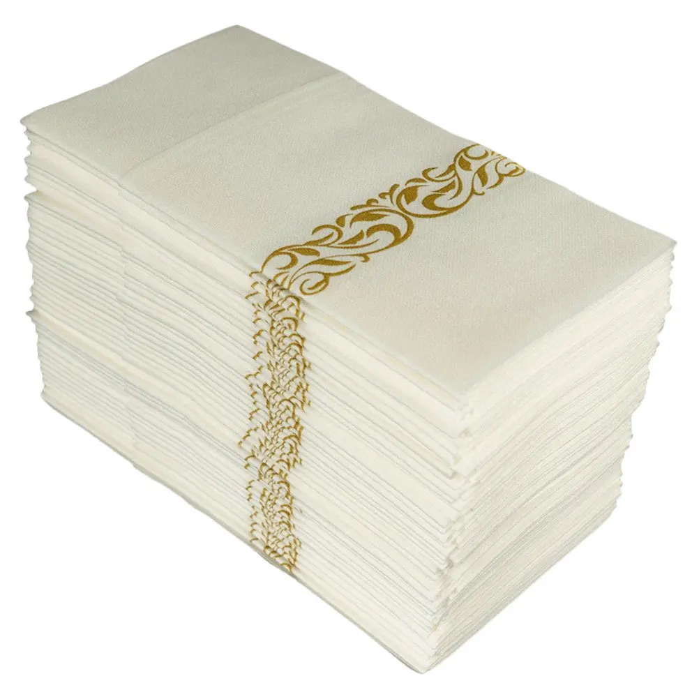 

50Pcs Packing Napkins Built-in Flatware Pocket Wrapping Papers Cutter for Wedding Banquet Party Decor Table Decor