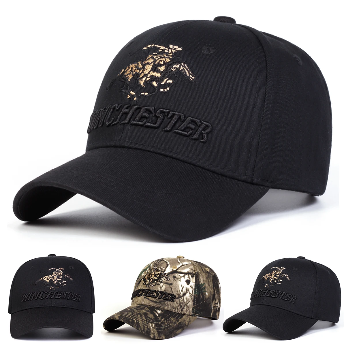 Unisex Winchester Baseballkappen mit Buchstabenstickerei, Frühling und Herbst, verstellbare Freizeithüte für den Außenbereich, Sonnenschutzhut