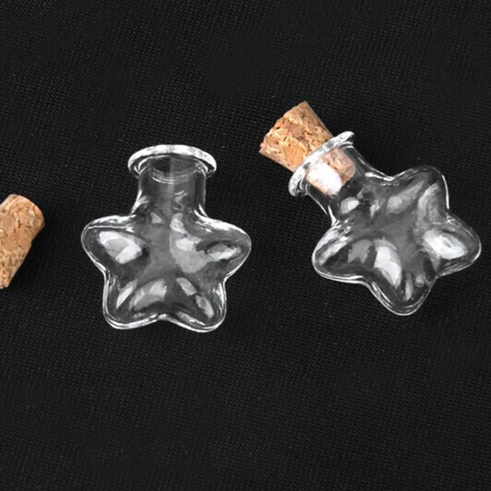 20Pcs Creative Small Glass Wish Jars with Natural Cork Stopper Multifunctional DIY Wishing Bottle Perfume Bottle Sand Decoration