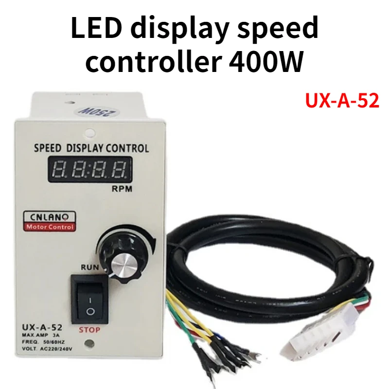 LED display speed controller 400W UX-A-52 AC 220V 50/60hz Regulator Control Forward & Backward Motor speed governor