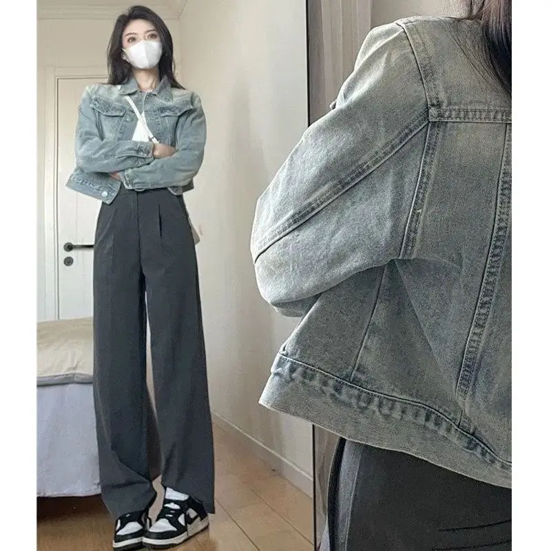 

Короткая новая короткая куртка в американском стиле в стиле ретро Sense Niche Small Petite Jacket Top
