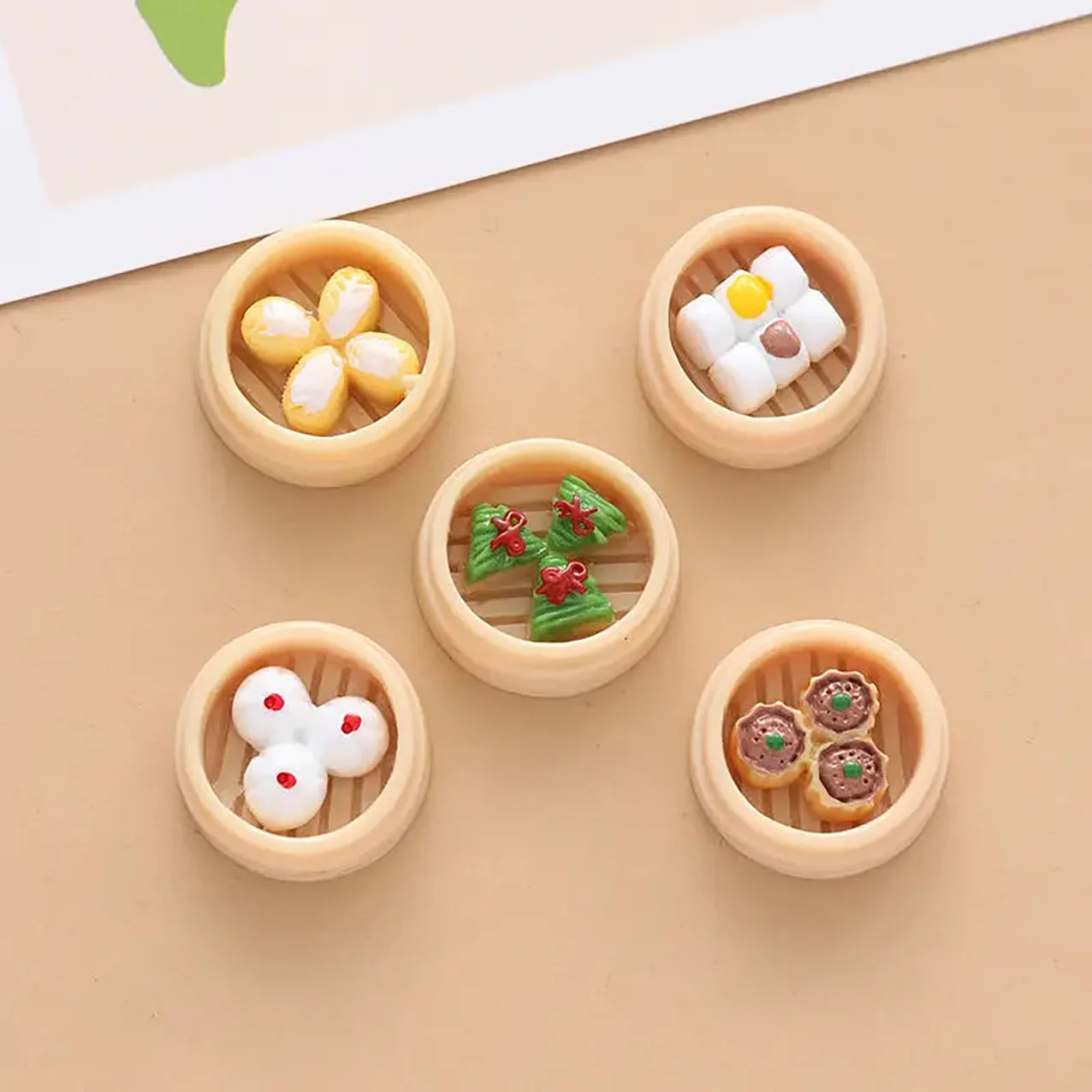 5pcs of simulated Hong Kong style morning tea refrigerator magnets can be used for home, whiteboard, and office decoration
