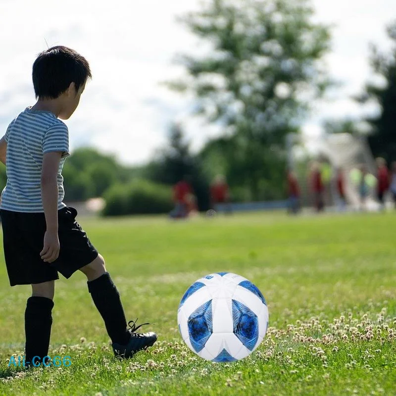 【C】قطعة واحدة من كرات كرة القدم ذات الحجم الرسمي 5 للمباراة والتدريب، كرة قدم متينة من مادة PVC للرياضات الخارجية، واستخدام الشباب والكبار #5