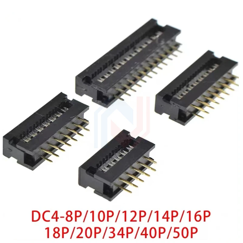 10 sztuk 2.54MM FD-6/8/10/16/20/30/40/50 PIN męskie złącze gniazdo IDC wtykowe do przewodów płaski kabel taśmowy 1.27MM FD zaciskowych