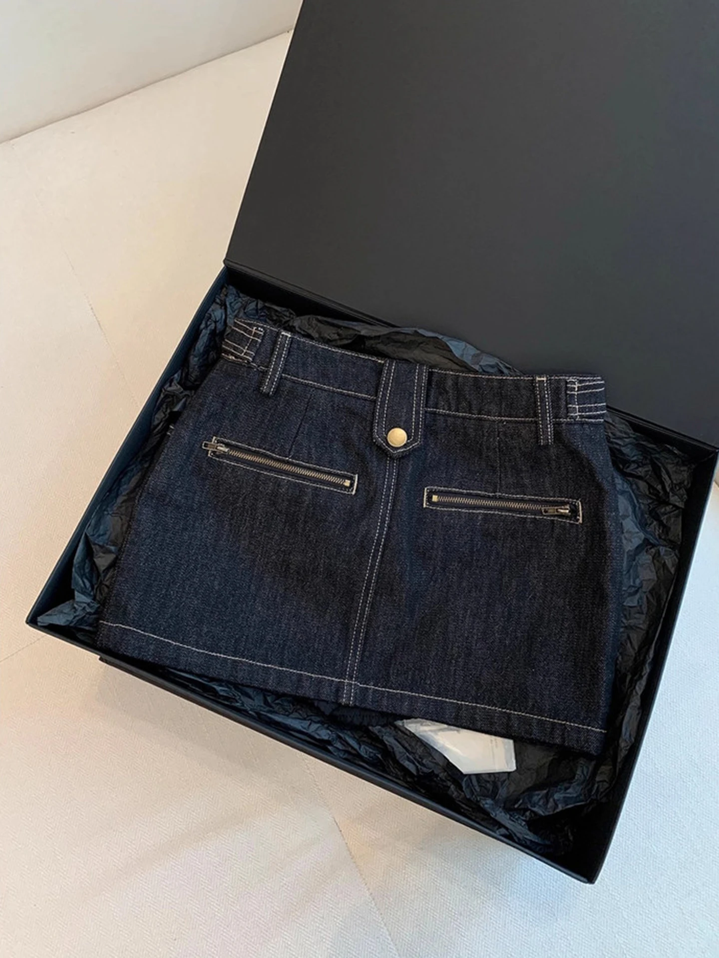 Korean Style High Waist A-Line  Skirt Casual Denim Skirts for Women Spring Summer Fashion Trend Slimming Short Skirts