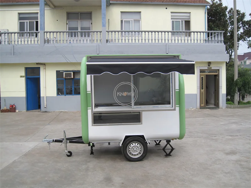 Street Mobile กาแฟ Hotdog หยอดเหรียญ Trailer Towable Van ขนาดเล็กหรือใหญ่ล้อ Fast อาหารรถเข็น Kiosk ขนมขบเคี้ยวขายรถสำหรับขาย