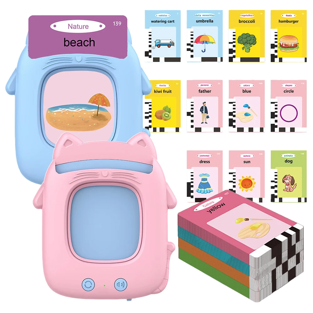 Mehrsprachiger sprechender Lernkartenleser, Lernspielzeug, Montessori-Geschenk für Kleinkinder und Vorschulkinder im Alter von 1–6 Jahren