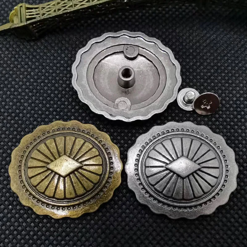 5 szt. 30*27mm Retro srebrne plemienne piękno diamentowy kwiat skórzany pasek torebka Conchos screback skórzane wykończenie