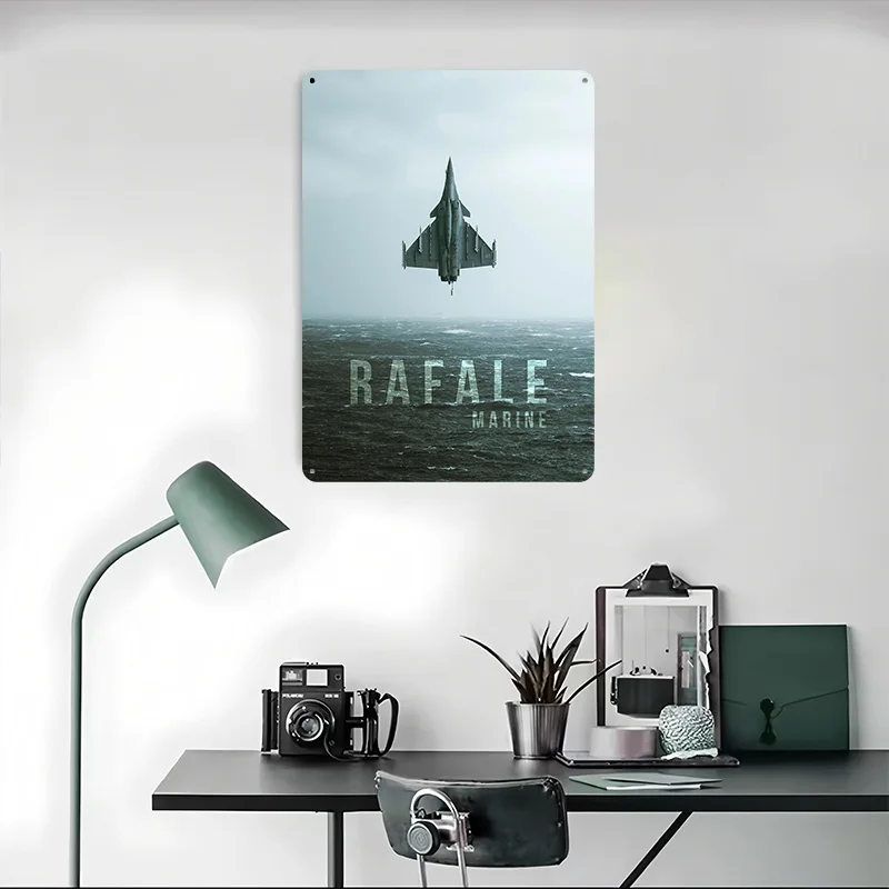 ملصقات ملصقات معدنية بحرية من Dassault Rafale على عناصر تزيين الحائط علامات قصدير معدنية قابلة للتخصيص لتزيين جدران الفن