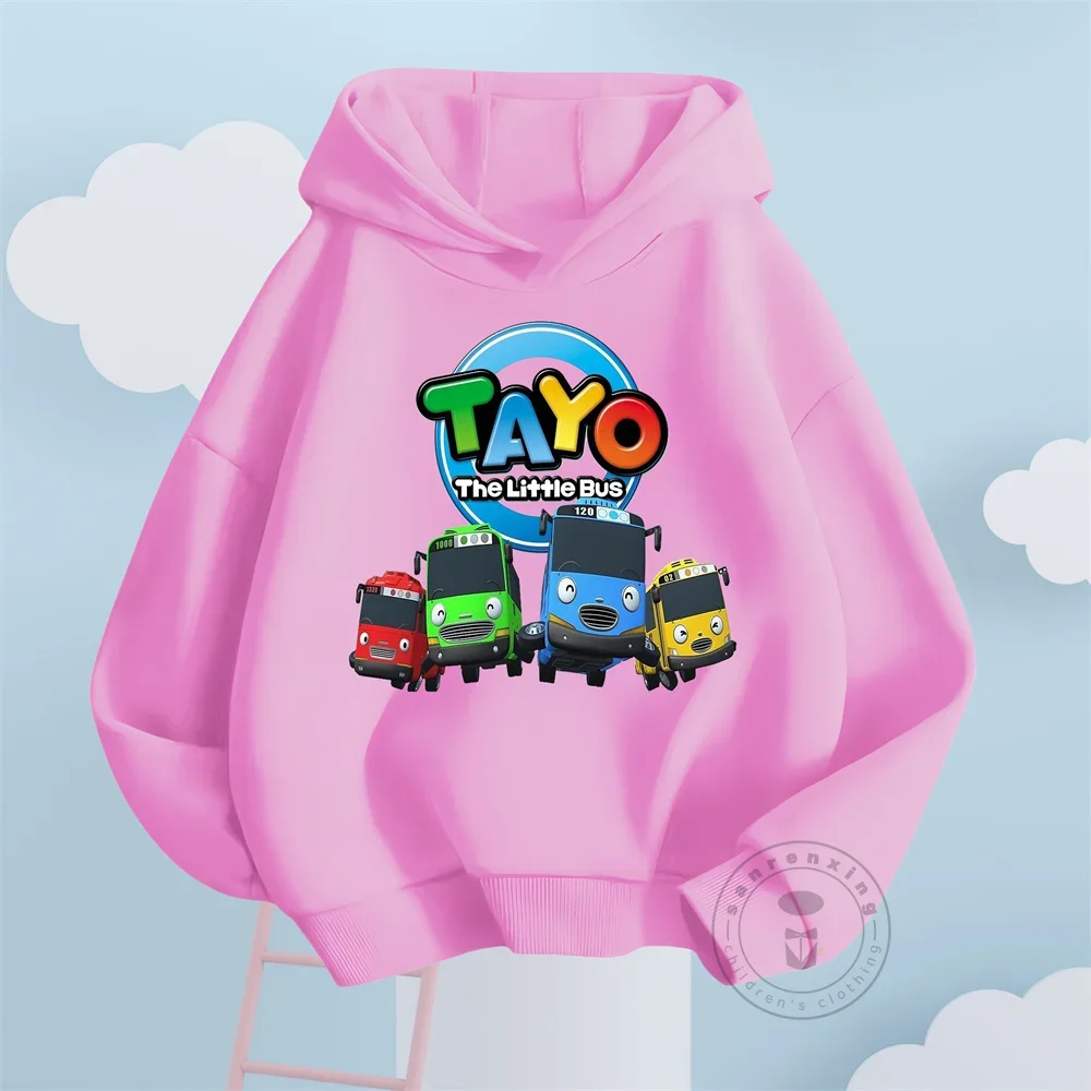 Fashion Kids Hoodies Cute Tayo And Little Friends Cartoon Graphic Printing Boys Girls Birthday Costume Children Sweatshirt Tops