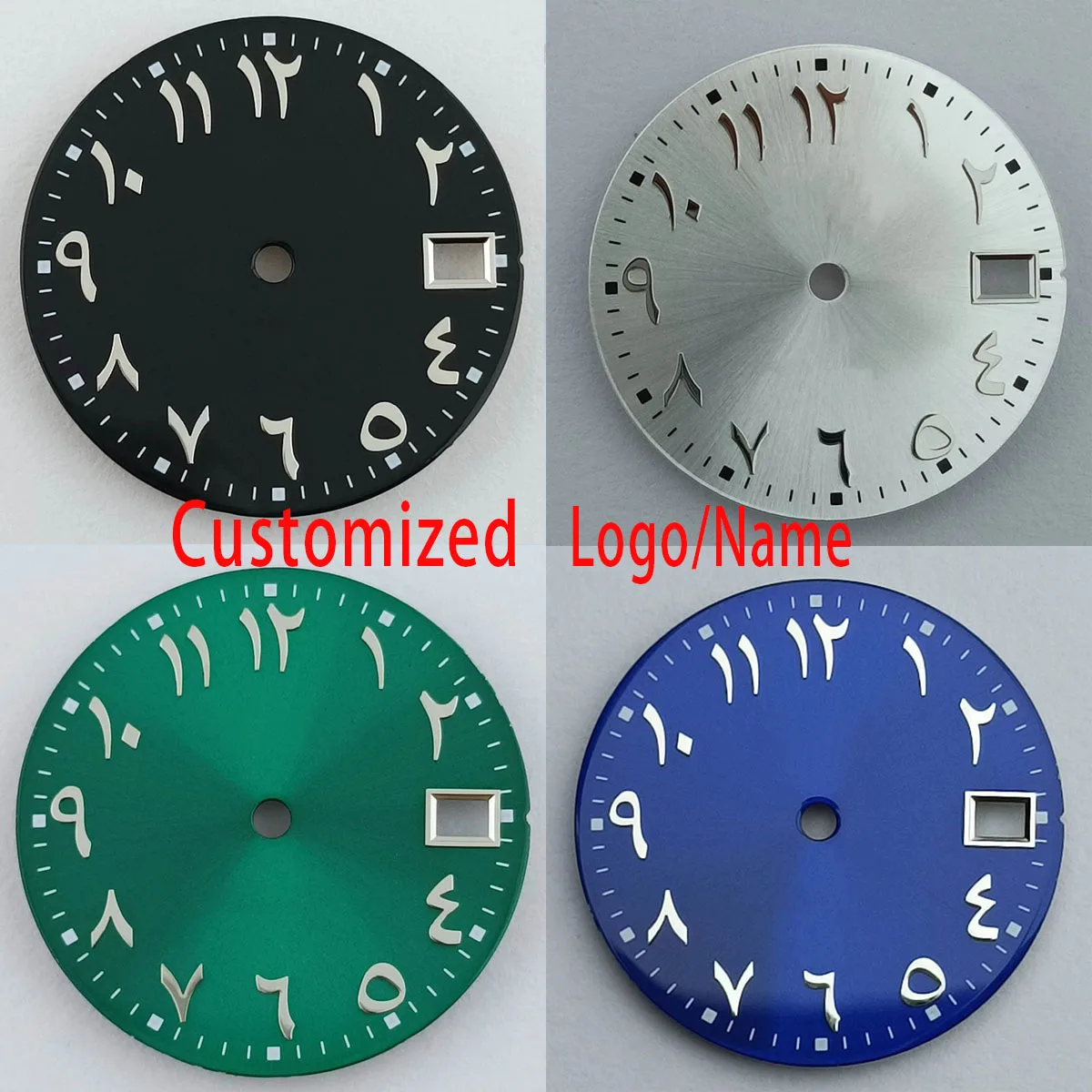 Customized logo 28.5mm Arabic alphanumeric dial does not light up, suitable for NH series 35/36 movement watch accessories