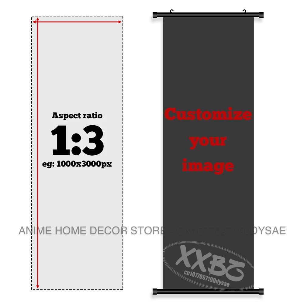 

Пользовательские масштаб 1:3 аниме украшения дома настенное искусство свитки картина висит картина японская мода холст печать плакат обои