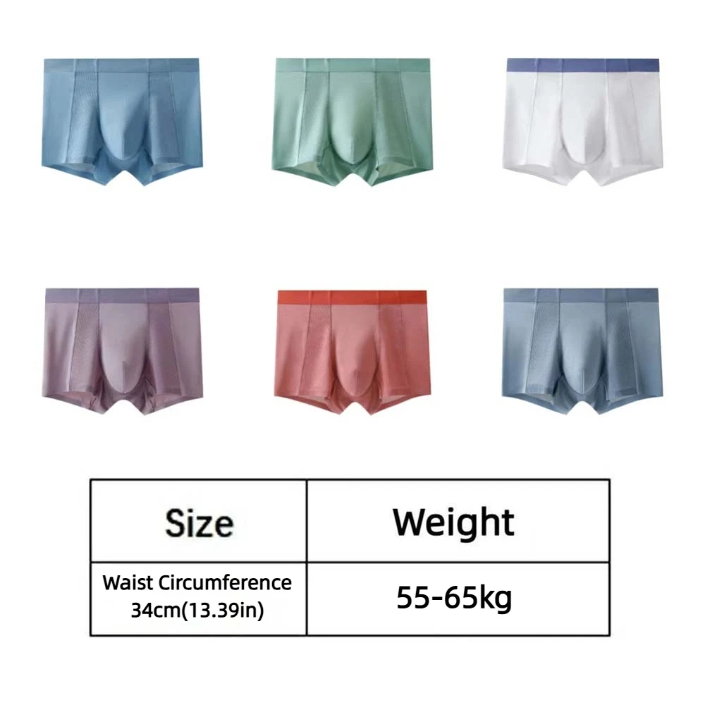 أزياء بسيطة رقيقة الرجال الحرير الملاكم ملخصات منتصف الخصر شبكة الحرير الجليد الملاكمين الملابس الداخلية الملابس الداخلية للرجال الهدايا #6