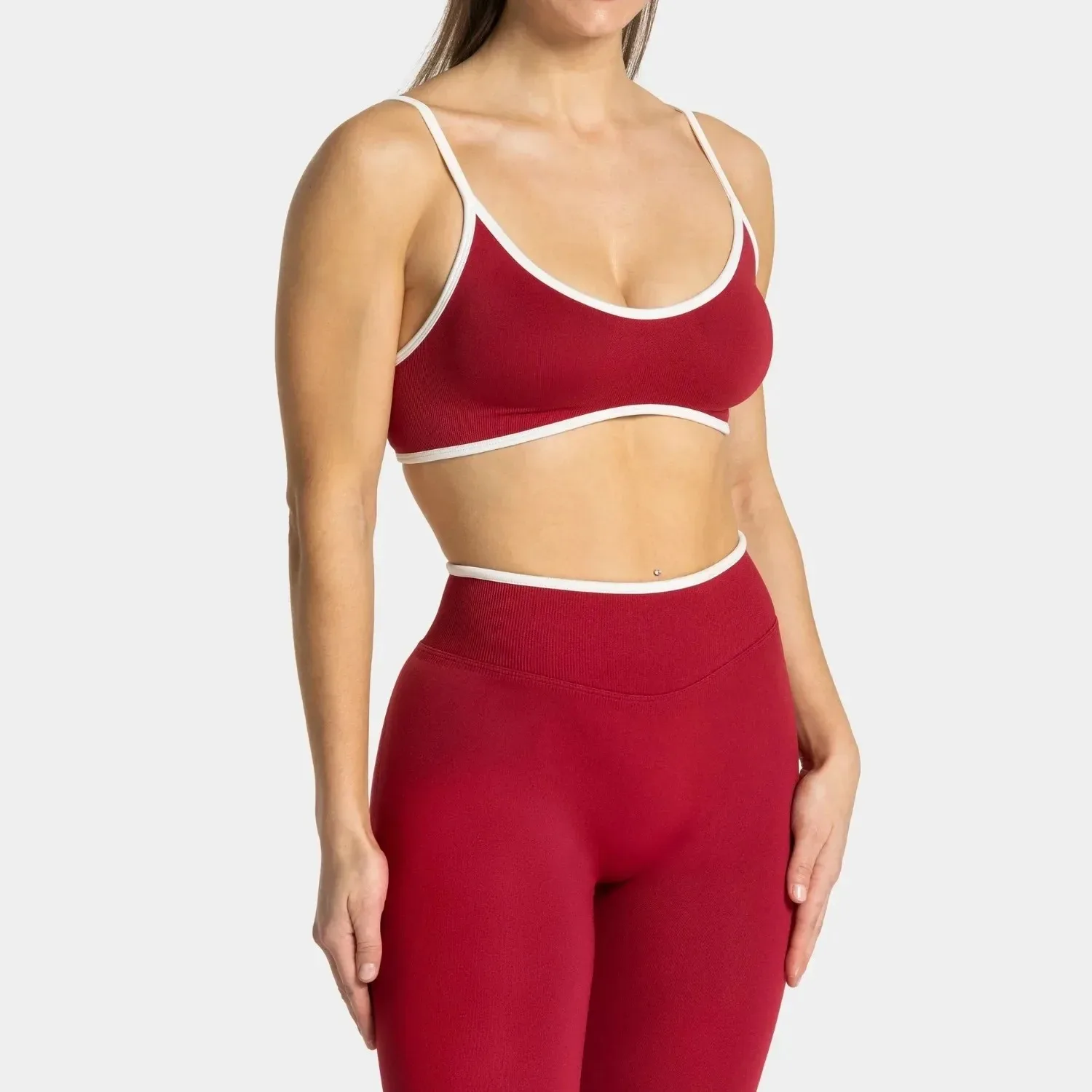 Summer Women's Solid Color Gym Sports Bra Sexy Backless Knitted Bra with Chest Cushion Suspender Bra Yoga Fitness Top image 6