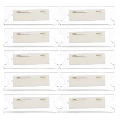 10 Pcs Acrylic Card Badge Holders Transparent Name Tags For Uniform Hotel Student Permission Cases Employee