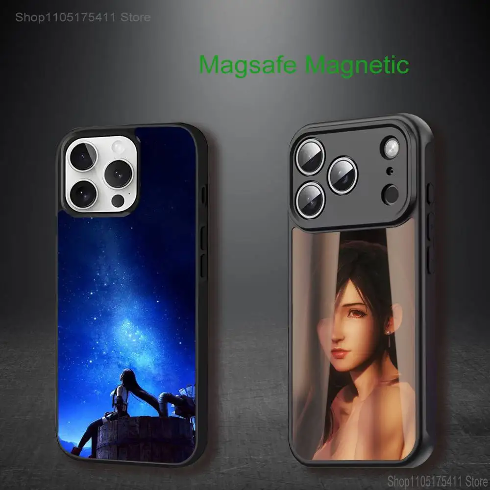 

Game FF T-Tifa L-Lockhart-S Phone Case For iPhone17,16,15,14,13,12,11,Pro,Max,Plus,Mini,SE4,E Magnetic Magsafe Wireless Charging