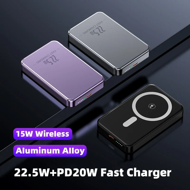 Nuova banca di potere magnetica in lega ultra sottile 10000mAh 22.5W batteria esterna Powerbank a ricarica rapida per Apple iPhone Xiaomi Samsung