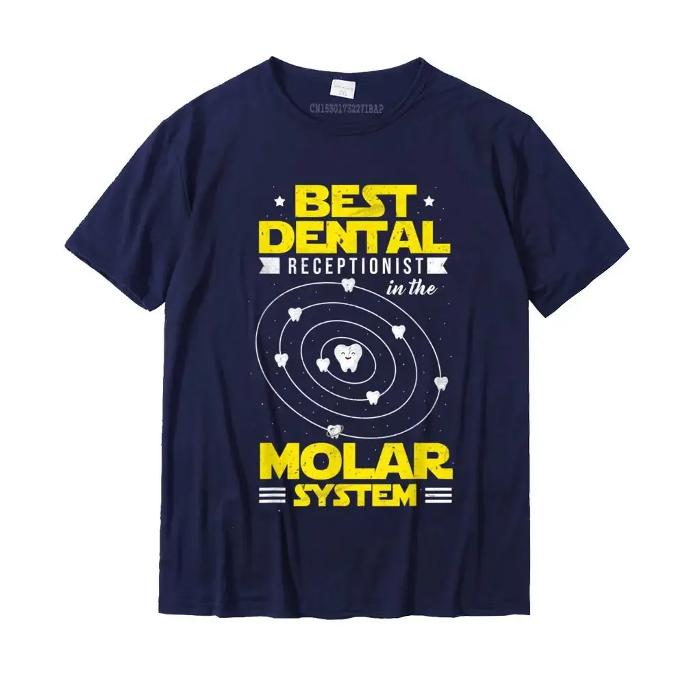 Dental Pun Dental Receptionist In The Molar System T-Shirt Camisas Hombre Cotton Men's T Shirts Design Tops Shirt Coupons Casual