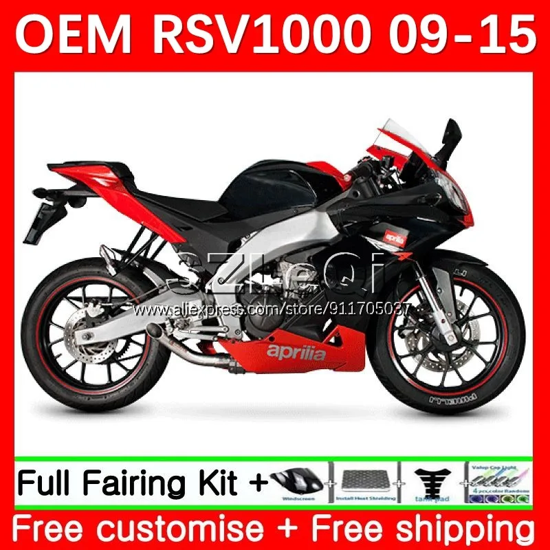 Injection For Aprilia RSV4 RSV 1000 R 1000R Red black 12No.1 RSV1000 09 10 11 12 13 14 15 RSV1000RR 2009 2011 2015 Fairings