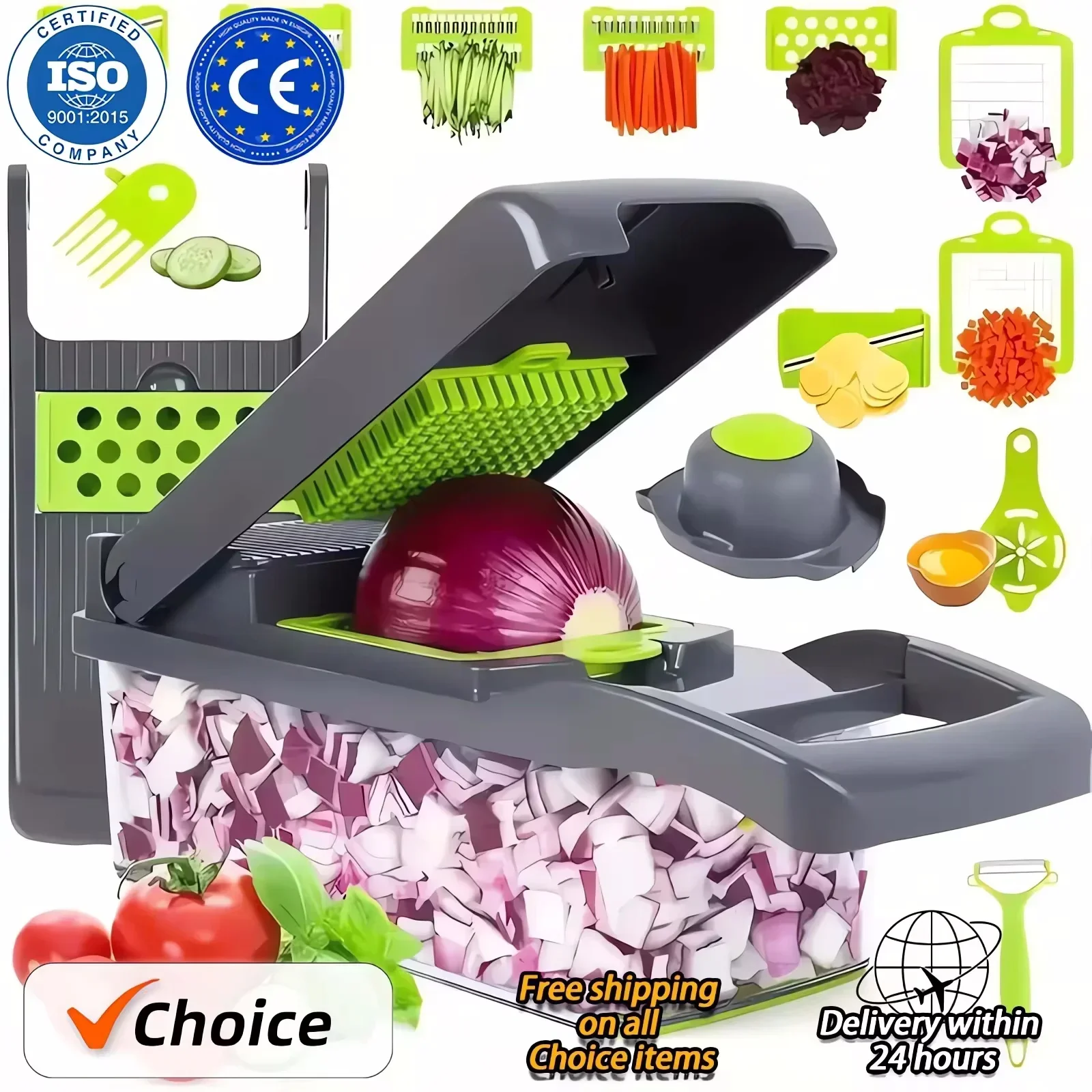 14/16 in 1 tritatutto multifunzionale per verdure manico griglia per alimenti tritatutto per alimenti affettatrice per verdure Dicer Cut Kitchen