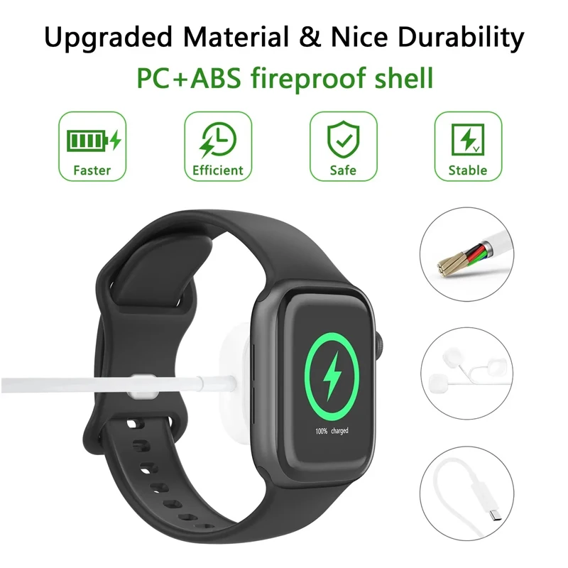 IWatch 9/8/7/6/5/SE 용 USB 유형 C 자기 무선 충전기 Apple Watch Series Ultra 용 USB C 휴대용 고속 충전 스테이션
