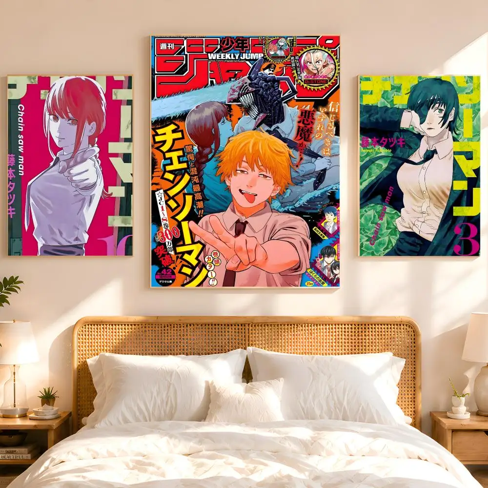 C-Chainsaw Man Anime Poster 1PC HD Matte Peel And Stick Wall Decor For Bedroom Living Room Dorm Office
