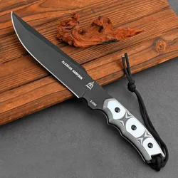 High hardness outdoor survival knife Straight knife for self-defense camping hiking knife for survival sharp fruit knife